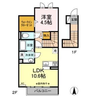 【間取り】 | カメリア・ウサ