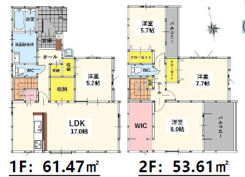 若松区高須東4丁目1期1号棟の間取り