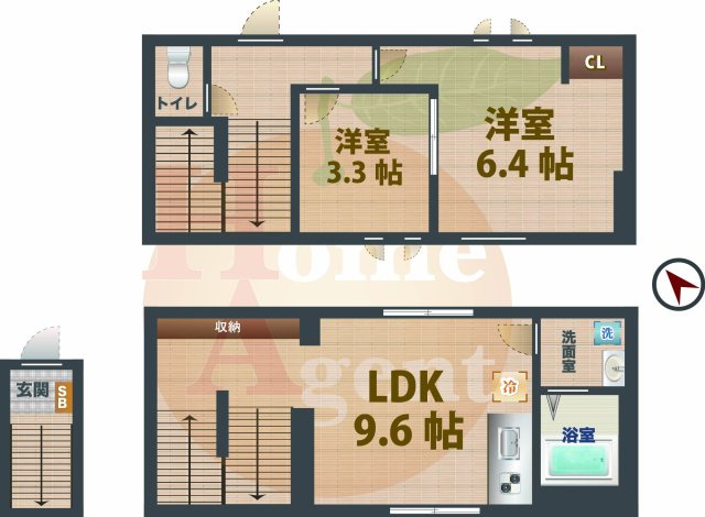 【間取り】 | プラスドア東中野 | 2DKのお部屋です。
