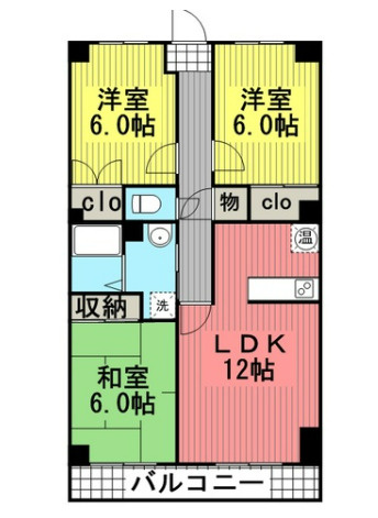すまいる住宅　Ｋマンションの間取り