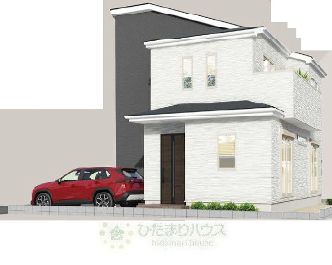野田市山崎11期　新築戸建　1号棟の外観パース|2026年8月完成予定です(^^)/お気軽にお問い合わせください。