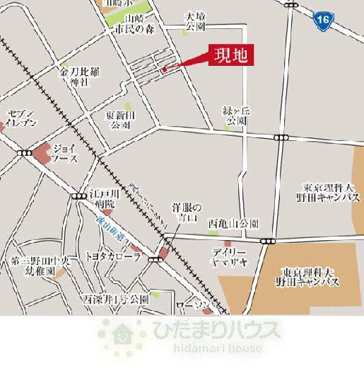野田市山崎11期　新築戸建　1号棟の地図|東武アーバンパークライン運河駅・徒歩20
