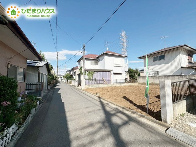野田市山崎11期　新築戸建　1号棟の前面道路含む現地写真|接道：北西4.0ｍ私道