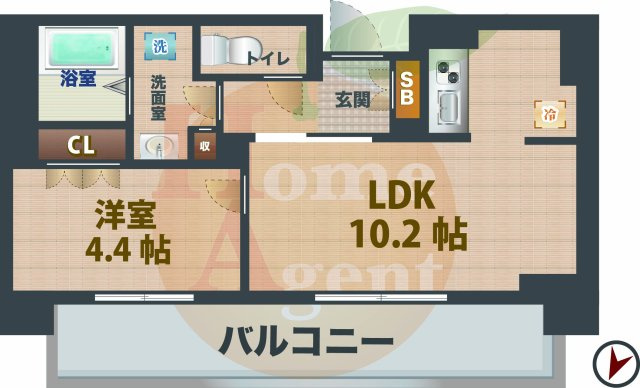 【間取り】 | リージア新宿ウエスト | 1LDKのお部屋です。