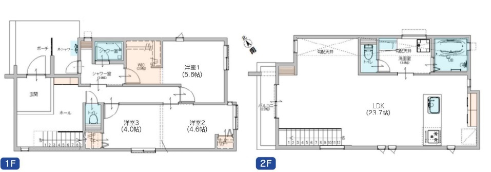 ◎藤沢市鵠沼海岸3丁目　新築戸建の間取り|2SLDK☆