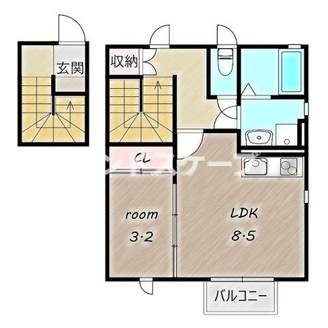 ローズBの間取り|高崎、前橋のお部屋探しはエンドスケープまで！お客様の理想お聞かせ下さい♪