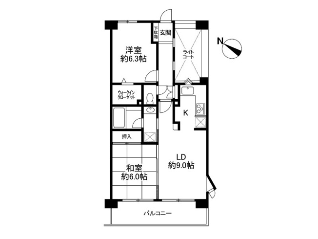 【間取り】 | クリオ鶴瀬壱番館　(ふじみ野店) | 収納便利なWIC付2LDKの住まい！リフォーム済みの為、室内大変キレイです！※図面を基に作成しています。現況と異なる場合は現況を優先いたします。
