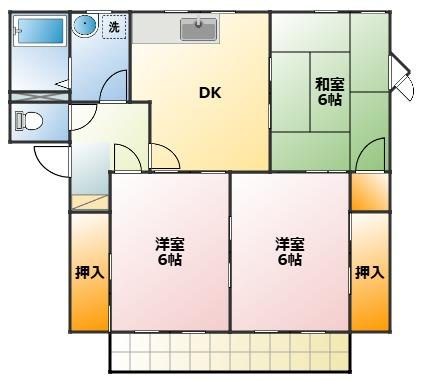 ユトリロ下地 2 Aの間取り