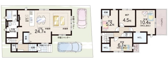 明石市東人丸町　第1期　新築一戸建ての間取り|1号地