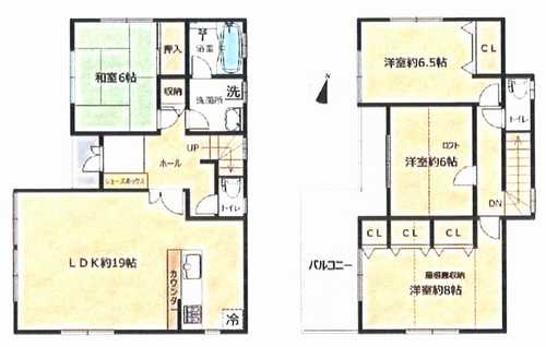 厚木市みはる野1丁目　中古戸建の間取り