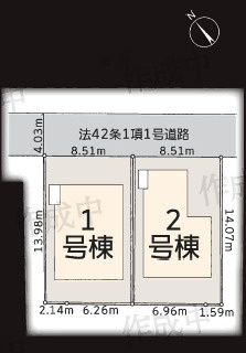 逗子市池子２丁目　新築戸建　全２棟１号棟の区画図