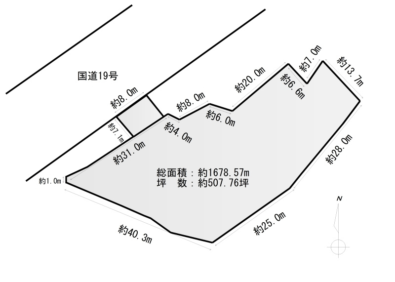 瑞浪市土岐町　事業用地の区画図