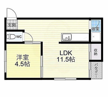 大阪市西成区北津守４丁目の一棟マンションの間取り