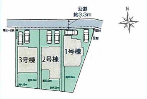 座間市座間1丁目　新築一戸建て　全3棟の区画図|座間市座間1丁目　新築一戸建て　全3棟