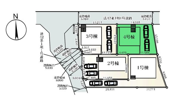 【区画図】 | クレイドルガーデン前橋市稲荷新田町第3ー④ | 大利根小学校、箱田中学校まで共に徒歩10分圏内！