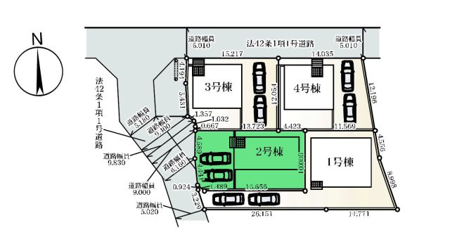 【区画図】 | クレイドルガーデン前橋市稲荷新田町第3ー② | 大利根小学校、箱田中学校まで共に徒歩10分圏内！
敷地面積約55坪の整形地！