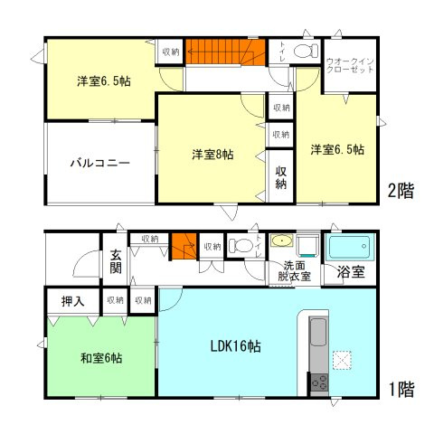 【間取り】 | クレイドルガーデン前橋市稲荷新田町第3ー② | 全居室南向き＋6帖以上ののびのび間取り！