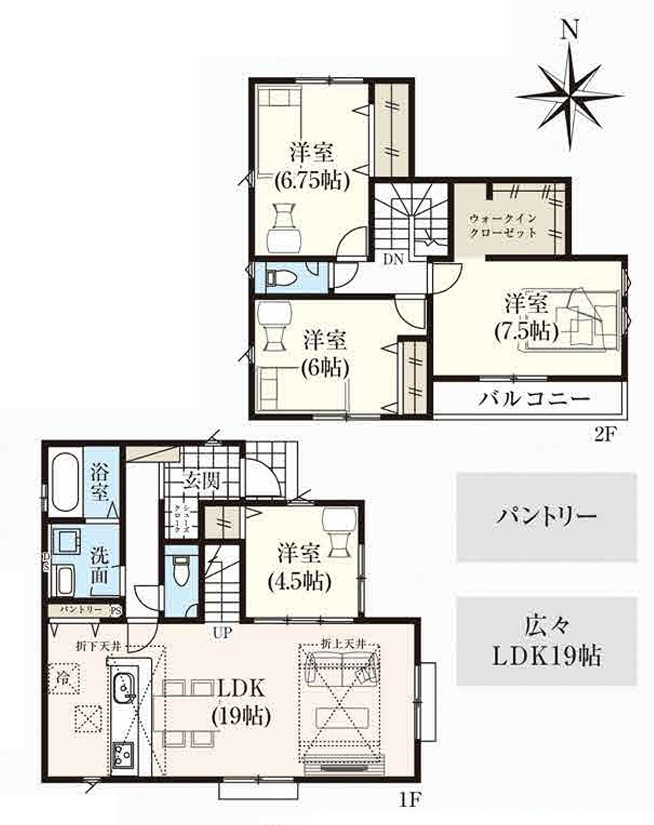 【サンスターホーム】青梅市今井2丁目　新築1号棟の間取り