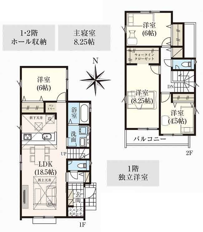 【サンスターホーム】青梅市今井2丁目　新築2号棟の間取り