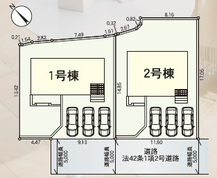 【区画図】 | クレイドルガーデン甲府市西田町第2　1号棟 | 区画図