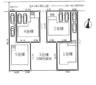 大磯町国府本郷第2　新築戸建　全5棟1号棟の区画図