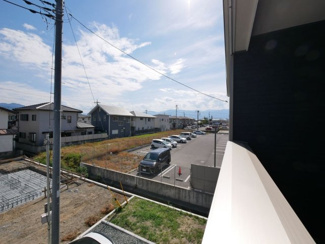 【展望】 | 笛吹市石和町河内 新築戸建 全2棟 1号棟 車3台 南道路 | バルコニーから西側を望む
