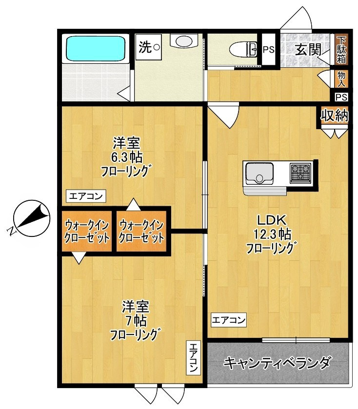 川崎市多摩区宿河原３丁目のアパートの間取り