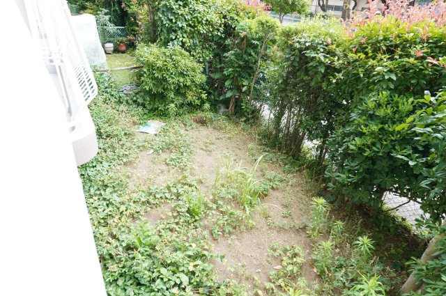越谷ファミリータウンD棟の庭