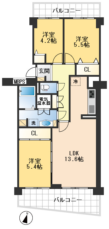 吹田ロイヤルマンションの間取り