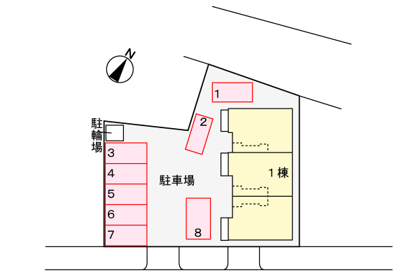 ボヌール森岡 参番館の区画図