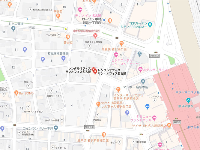 サン・オフィス名古屋の地図