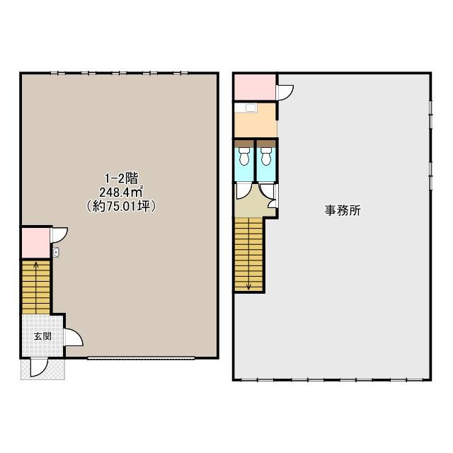 長久手市砂子　倉庫付事務所の間取り