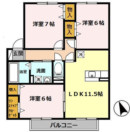 ルミノーゾ網干の間取り