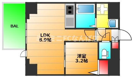 ジーグランデ九条の間取り|現状有姿