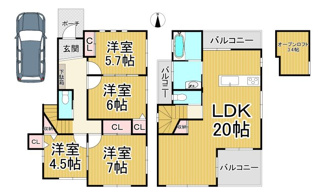 【間取り】 | 川西市新田2丁目26の24　中古一戸建て