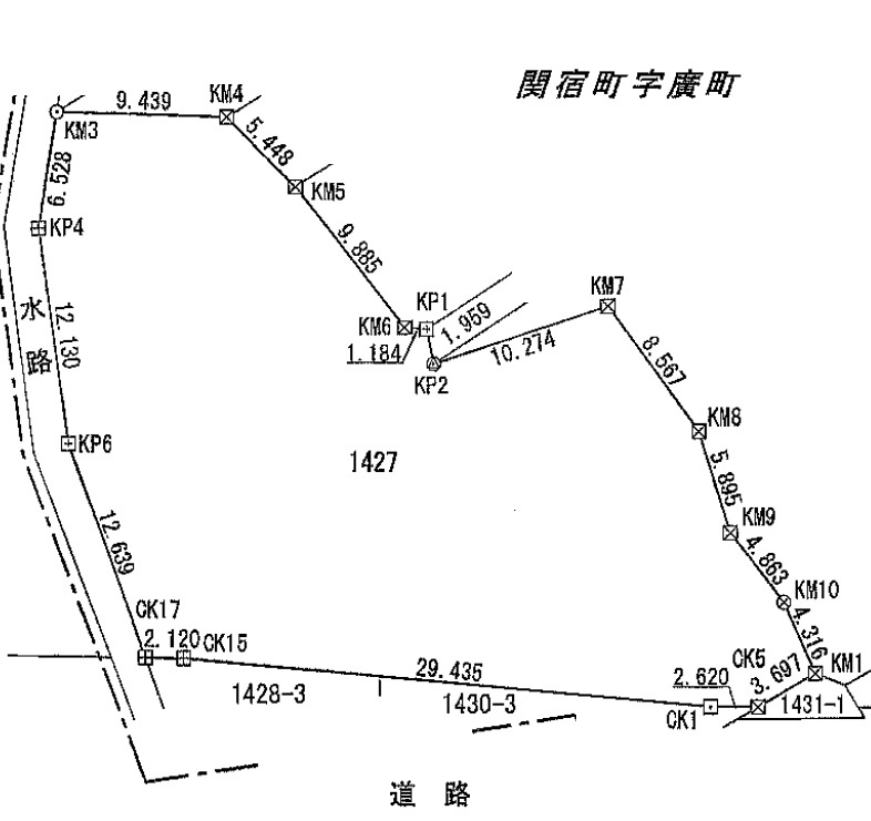 野田市関宿町　売地の土地図