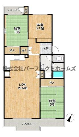 グリーンヒル光善寺住宅第１8号棟の間取り