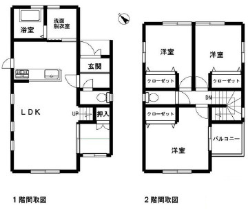 小田原市国府津　中古戸建の間取り