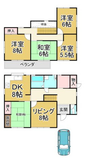 【間取り】 | 川西市緑台4丁目3の24　中古ー戸建て