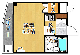 シャトー栄根2の間取り