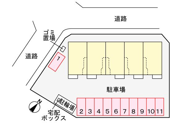 トレグロリアの駐車場