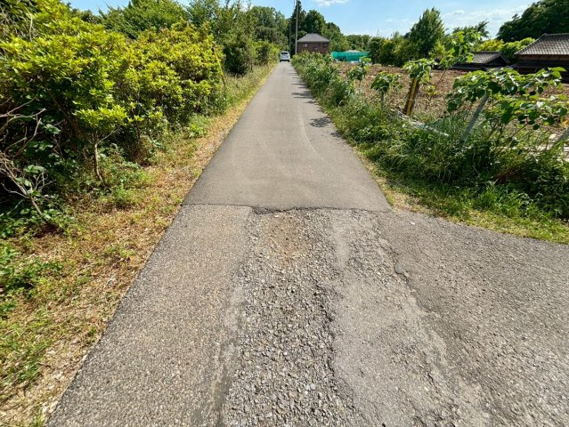 野田市吉春　資材用地　駐車場用地の前面道路含む現地写真|東側道路になります！