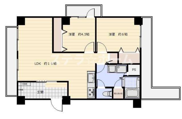 カーサ東淀川の間取り|2LDKの物件です
