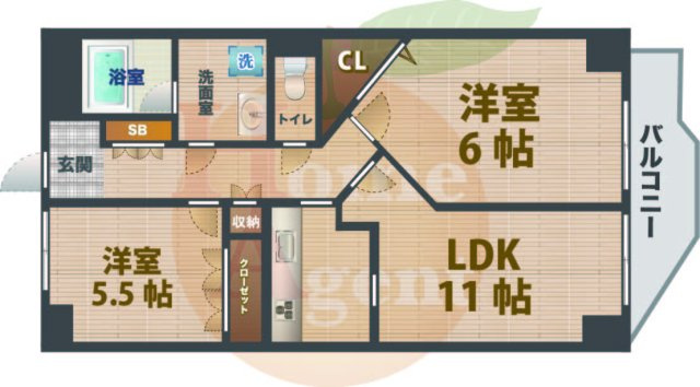 【間取り】 | パームス鷺宮 | 2LDKのお部屋です。