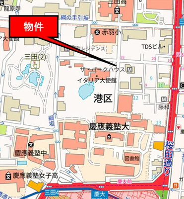 【地図】 | 港区三田2丁目店舗事務所