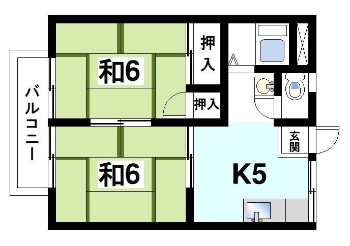 宮東マンションの間取り|シンプルな使いやすい間取り
