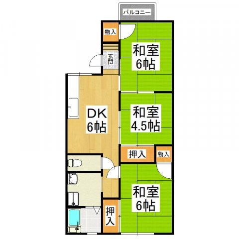 【間取り】 | シャトードイワネE棟