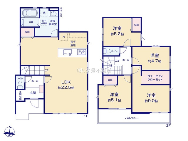 《仲介手数料無料》越谷市大字大林380-6新築一戸建てケイアイグレイスの間取り