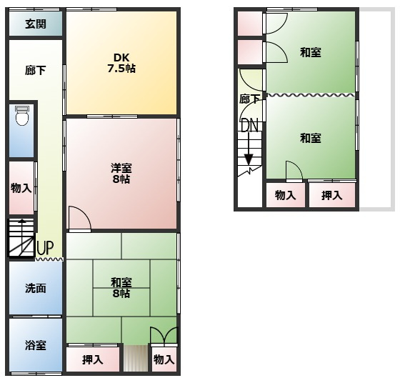 【間取り】 | 上尾市大字瓦葺　4DK