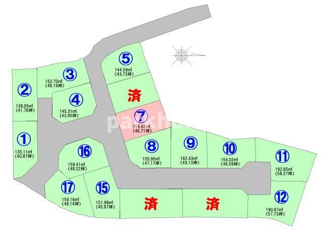 いの町枝川　造成地の土地図